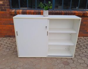 White Cabinet With Sliding Door