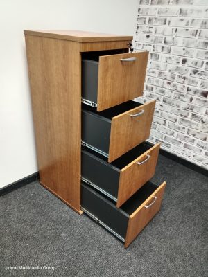 Harvard Cherry Wooden 4 Drawers Cabinet 1320mmH x 490mm x 560mmD