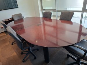Oval Mahogany Veneer Boardroom Table 3200mm x 1600mm